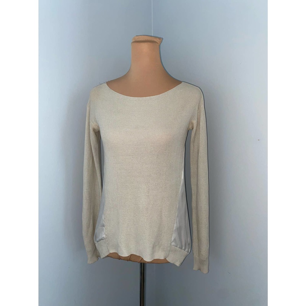 DVF Diane von Furstenberg silk knit long sleeve blouse P